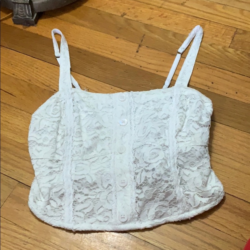 white pattern tank top